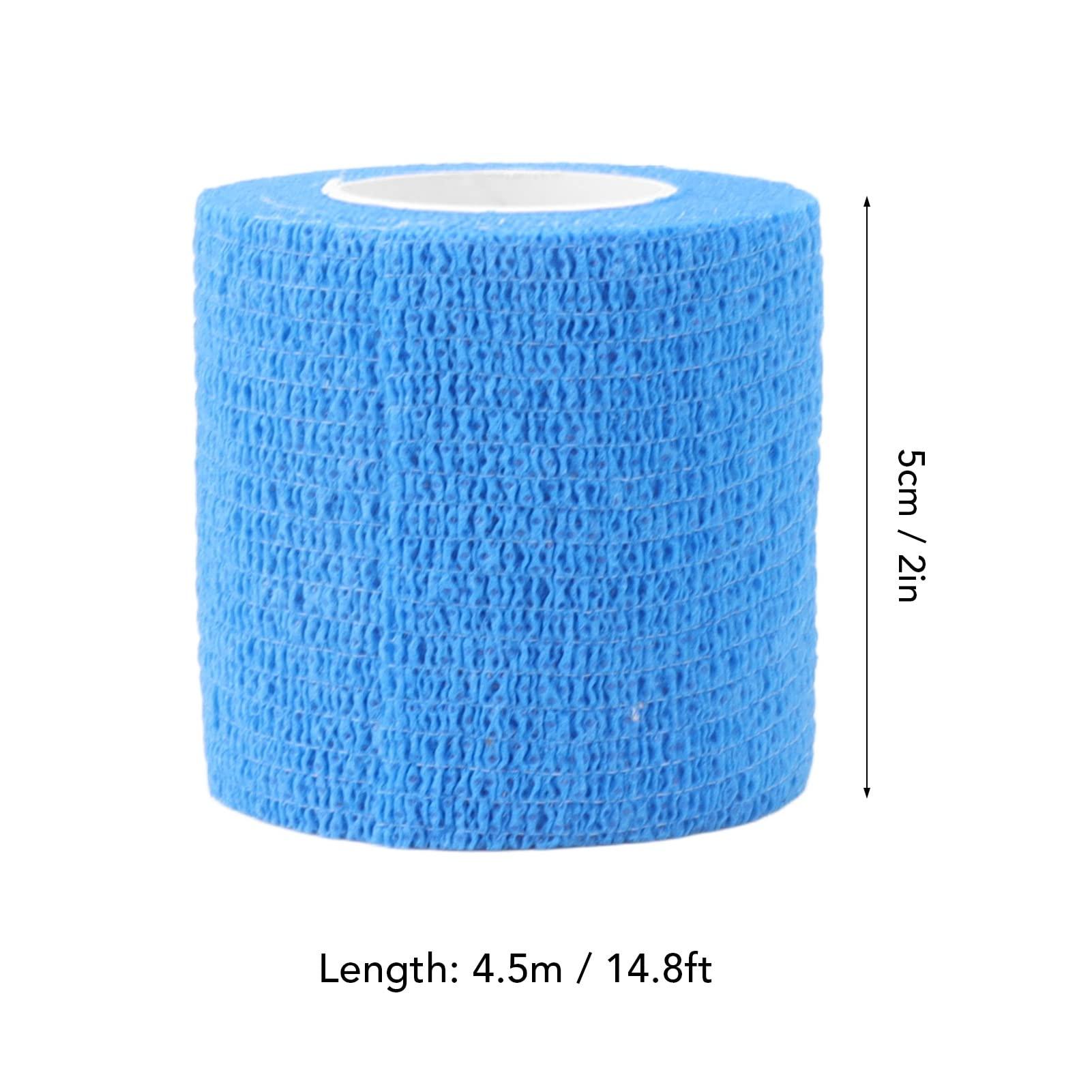 BAUD Bandage Wrap Rolls, Sweat Absorbent Cow Bandage Wrap Non Slip 12 Pack Waterproof 4.5M Breathable for Hoof Repairing (Blue)