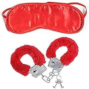 Generic Handcuff & Blindfold RED Set