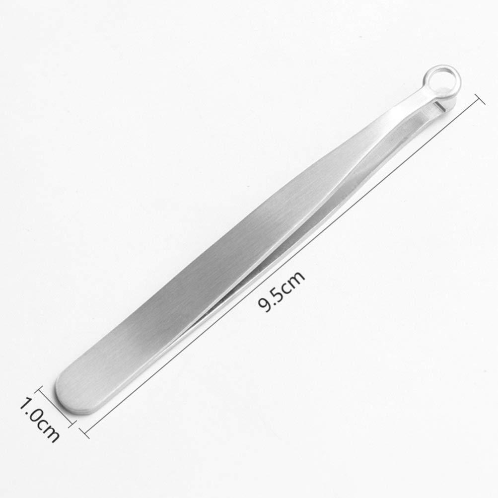 HEALLILY HEALLILY Nose Hair Trimmer Round Tip Precision Nose Hair Tweezers Clip Stainless Steel Eyebrow Clippers for Safely Trim Hair Nose Facial Hair Removal Tool Silver