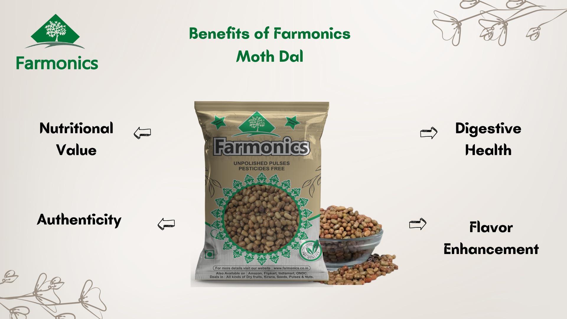 Farmonics Whole Moth Beans Dal 1kg | Unpolished Matki | Moth Whole | Mauth Bean | Turkish Gram