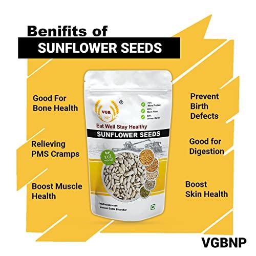 VGBNP VGBNP 100% Natural & Original Sunflower seeds (surajmukhi beej) Pure Unroasted surajmukhi seeds, (heliopsis seeds/semechki seeds/suryakanthi ke bij) Healty & immunity builder Sun flower seeds- 500g
