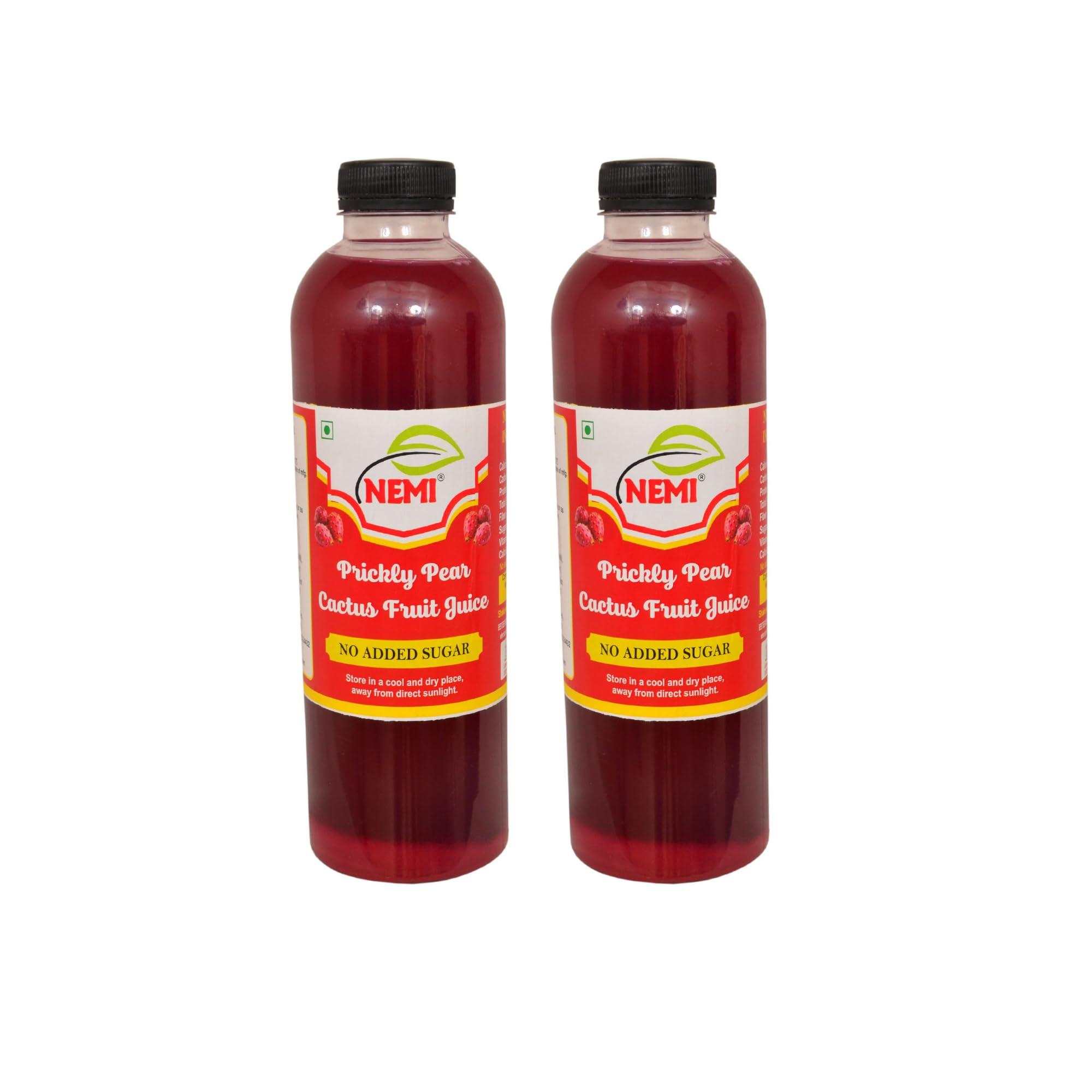 NEMI Nemi Organic Prickly Pear Cactus Juice - Rich in Hemoglobin Sugar Lemon, Vitamin C - Findla Juice Original Pack of 2