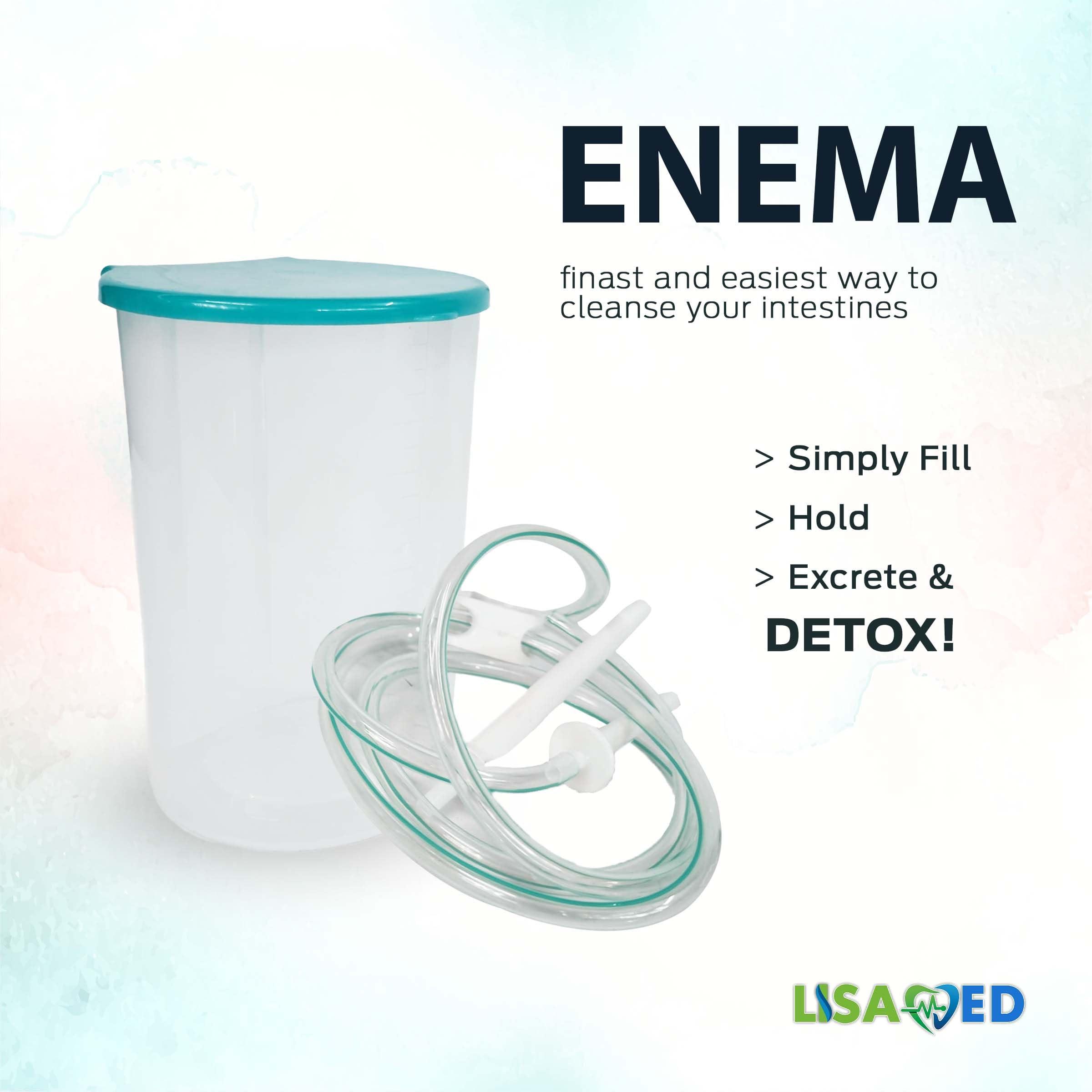 LISAMED LISAMED Enema home kit for Adults Reusable & washable Enema kit for Home use with Instruction (Pack of 1)