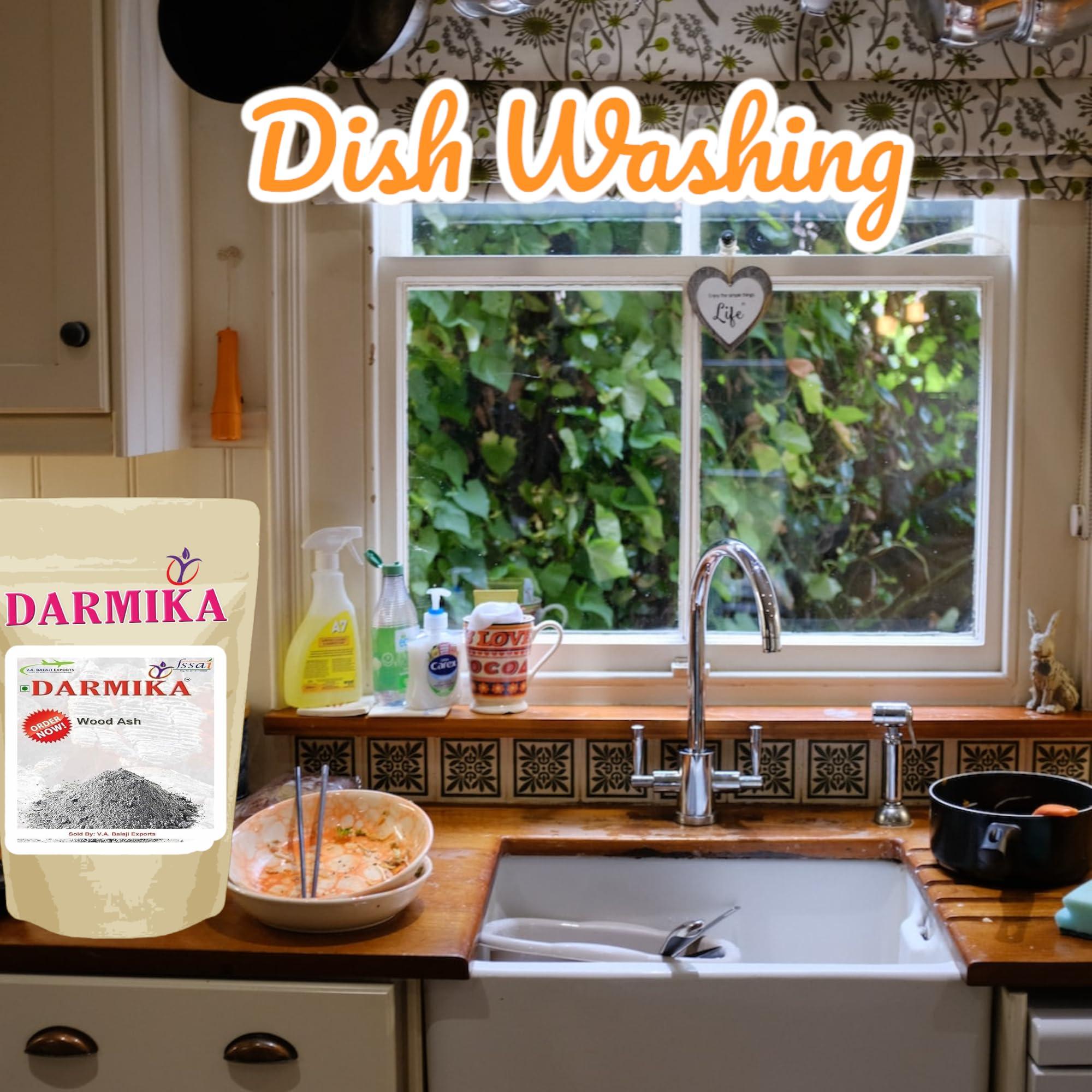 DARMIKA DARMIKA Natural & Organic Wood Ash Powder for Dish Washing | Natural Utensils Cleaning Ash for Home (450 gsm)