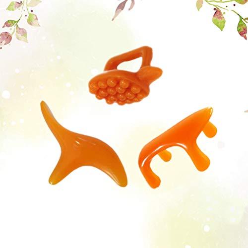 HEALLILY HEALLILY 3Pcs Resin Massager Guasha Tools Scraping Massage Plates Massage Facial Board Kit for Face Skin Massage ( Dog, Turtle, Birds Shape )