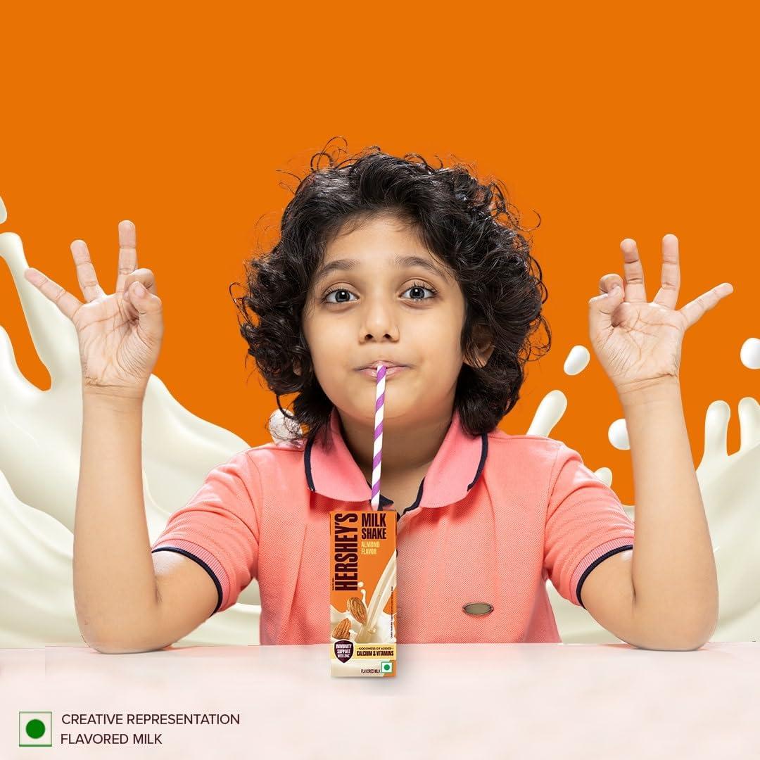 HERSHEY'S HERSHEY\'S Almond Flavored Milkshake | Enriched with Calcium | 180ml - Pack of 4