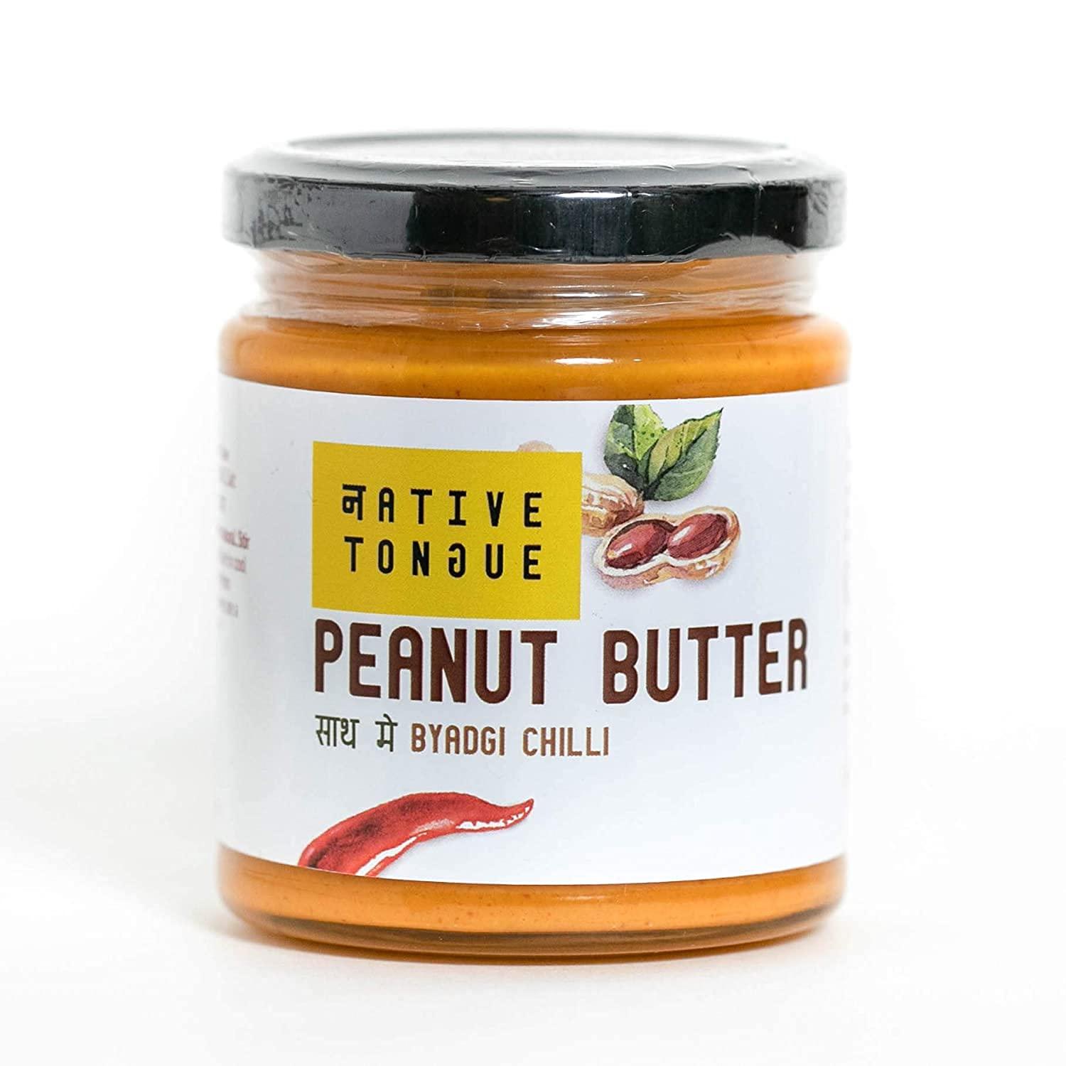 Native Tongue Native Tongu\'s Peanut Butter Combo | Peanut Butter with Byadgi Chilli 200 gm + Kathiawadi Peanut Butter 200 gm
