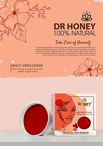 DR HONEY DR HONEY red face wax 80 gram suitable for all skin type for use on face chin and upper lip peel of wax