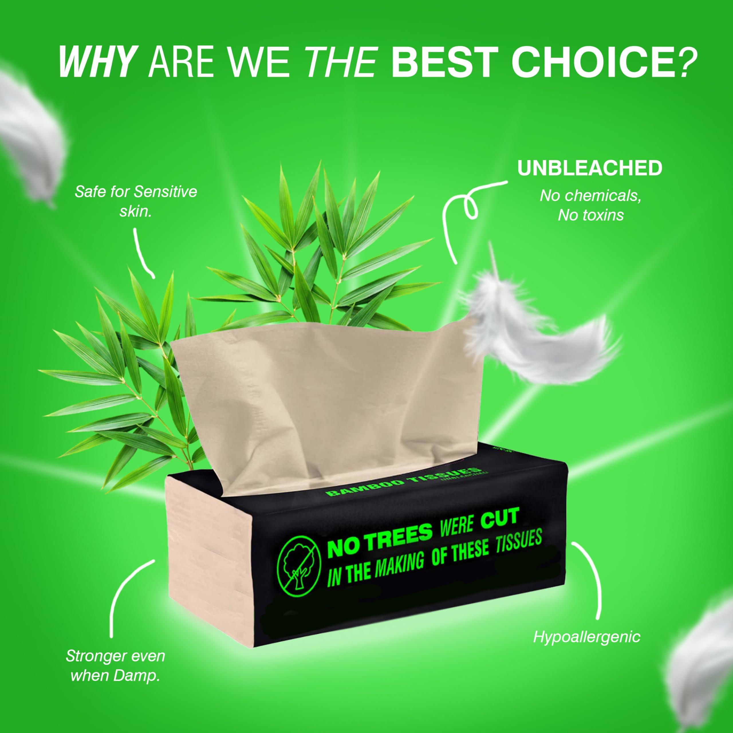 Beco Beco Bamboo Super Soft Facial Tissue 200 Pulls (Pack of 3), 600 Pulls 2 ply 100% Natural and Ecofriendly