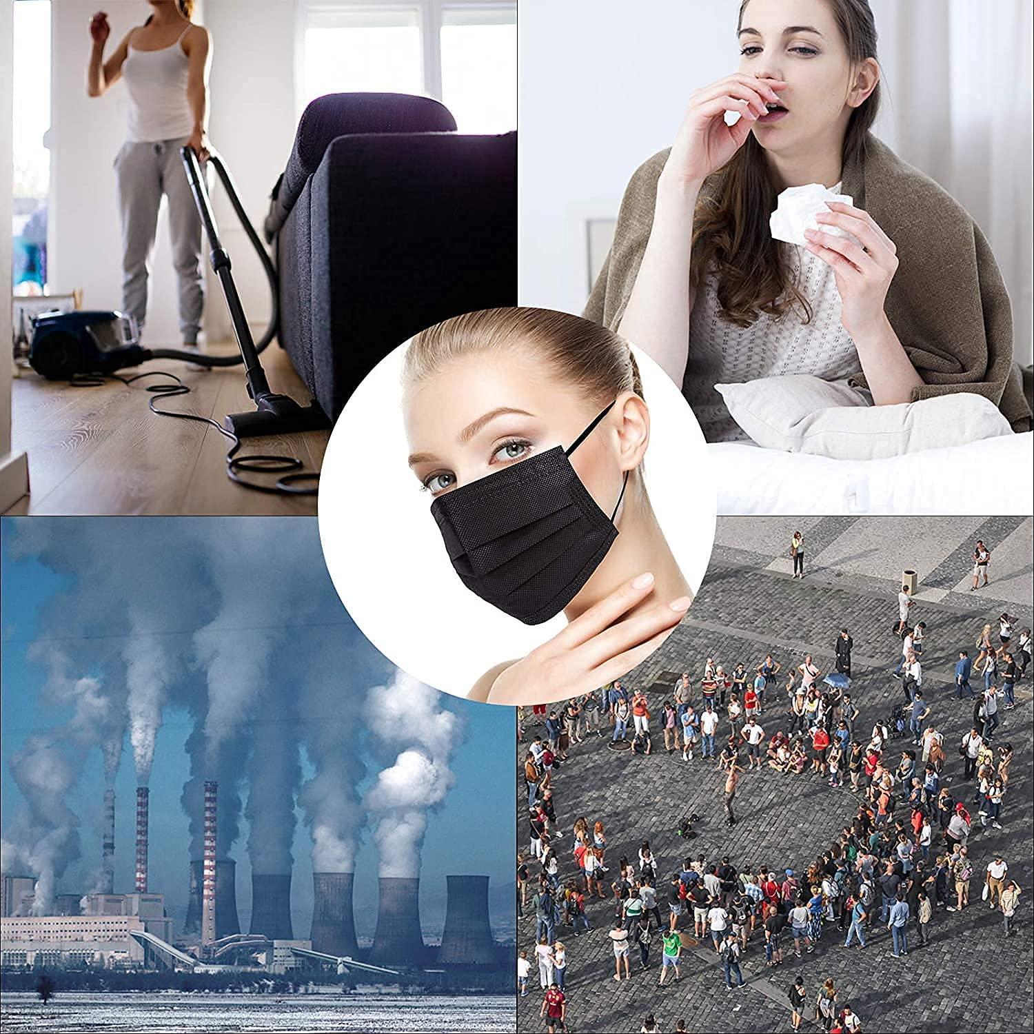 Skarink Skarink 3 Ply Disposable Surgical Face Mask Protective layer For Men And Women | Use and Throw Face Masks (50 Black)