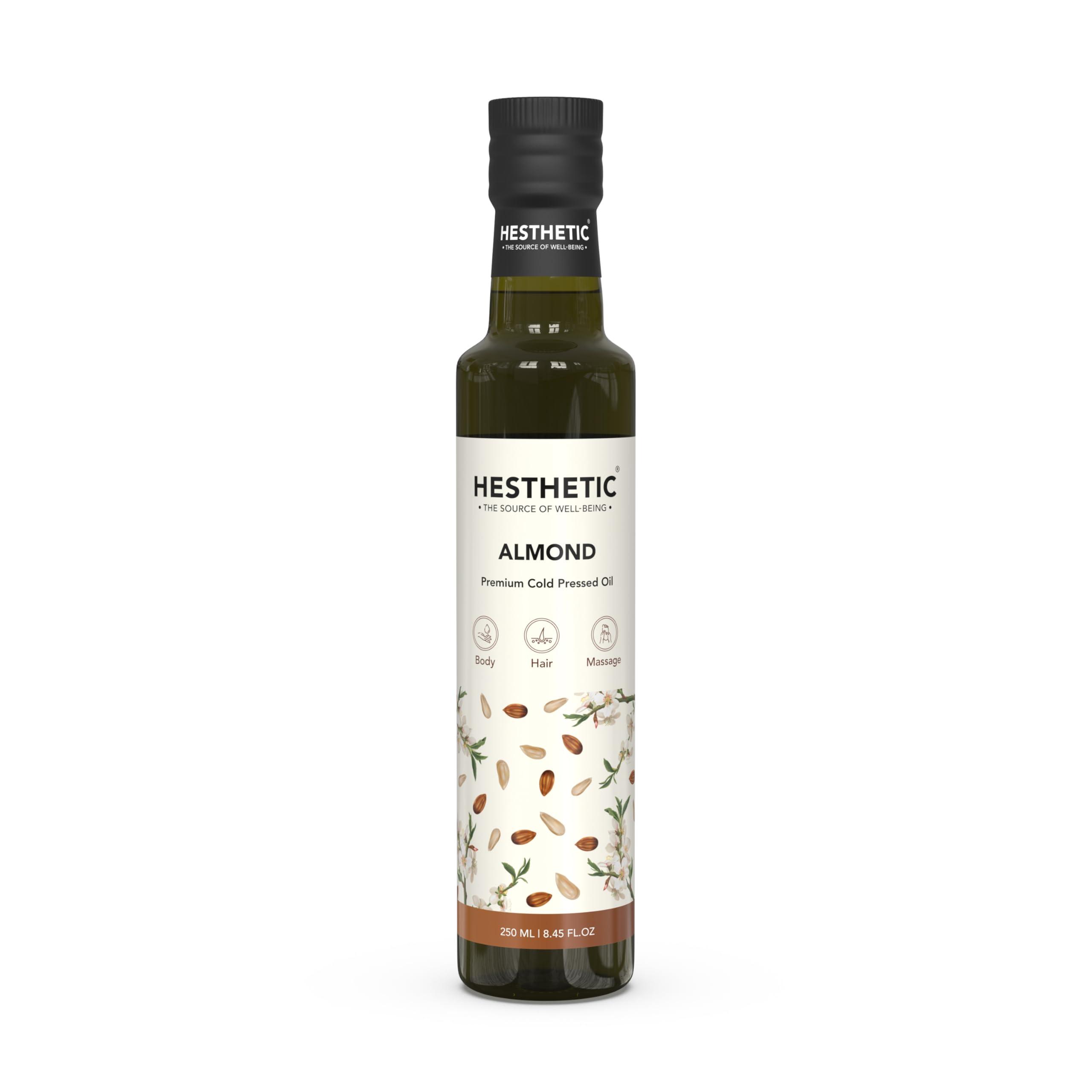 HESTHETIC HESTHETIC Virgin Cold Pressed Sweet Almond (Badam) Oil - 100% Pure & Rich in Vitamin E - 250ml