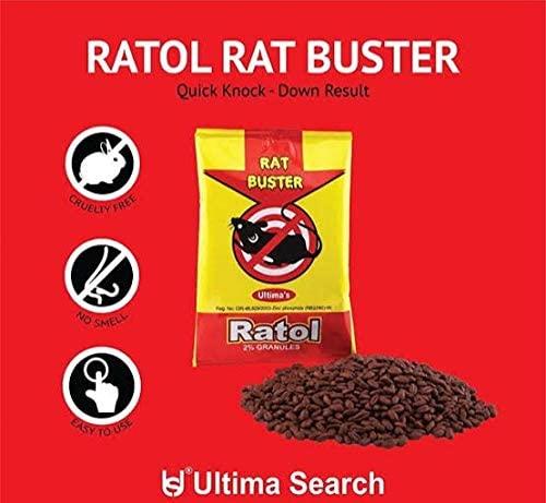 Ultima\'s Ultima\'s Ratol - Rat Buster | Recommended for Mouse Control of Rodents/Mice/Rats | Pre-Baited | Easy to use | A++ Grade, 50g (pack of 10)