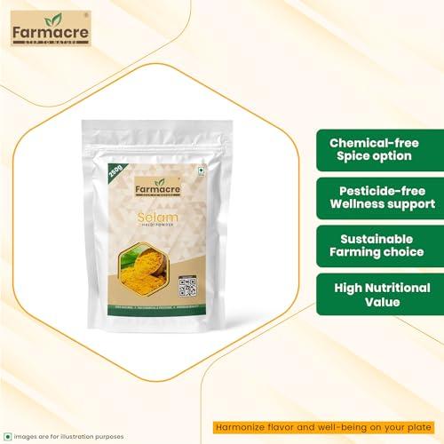 Farmacre With Logo Farmacre Selam Haldi Powder/Turmeric Powder/Natural Haldi Powder - 250 gms Pack | Product Of Cow Based Natural Farming (CBNF) | Product Of Chemicals Free & Pesticides Free (250 gm)