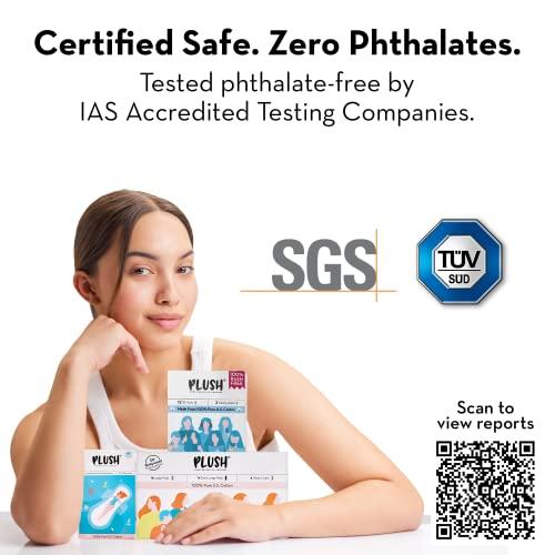 PLUSH Plush Ultra-Thin Sanitary Pads for Women, 12 XL Pcs- Pack of 2 | For Medium Flow | 2 Free Panty Liners | 100% Rash-Free | Pure U.S. Cotton Pads | Affordable Sanitary Pads