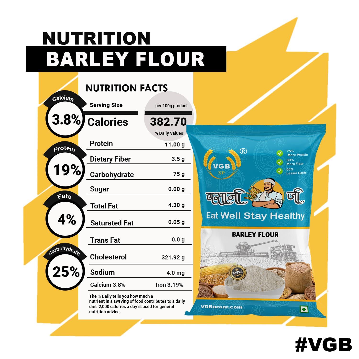VGBNP VGBNP 100% Natural & original Barley Flour (Joo ka Atta) Jau Flour, Java Powder (Jao Flour, Jaw aata, Yavam Powder) Healty Grains Fibre Rich/immunity builder Baarly seeds Flour - 5kg