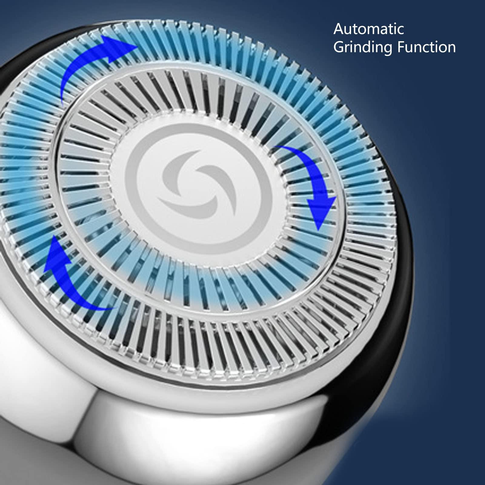 CUEI Mini Portable Shaver, Water Resistance Perfect Touch Mini Electric Floating Head Type C for Beard Shave (Blue)