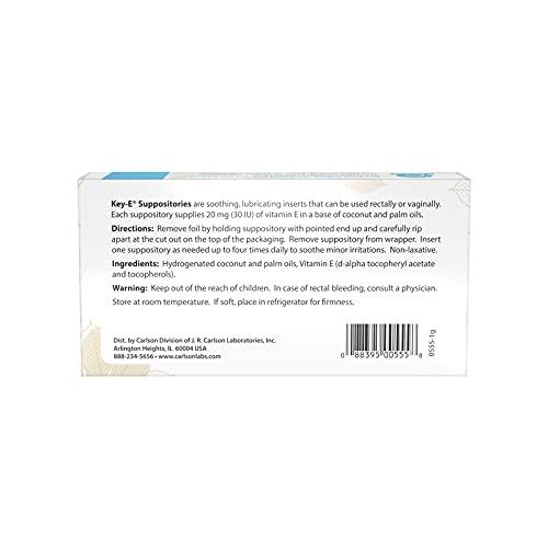 Carlson Laboratories Carlson Labs Key-E Suppositories with Natural Vitamin E, 12-Count Box