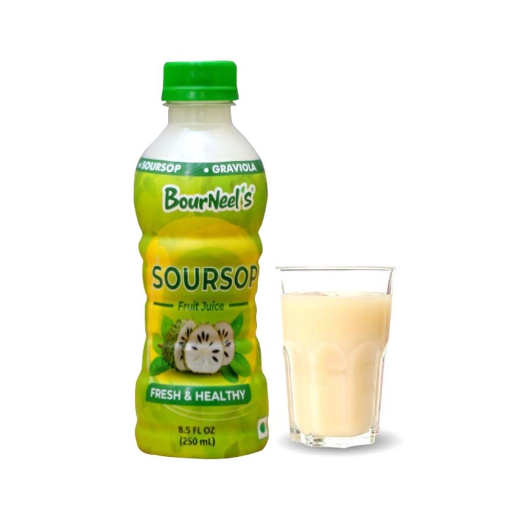 BourNeel's BourNeel\'s Soursop Fruit Juice 250ml Pack of 1 | Immunity Booster | Natural & Healthy Graviola Laxman Phal Fruit Pulpy Juice Drink | High Vitamin C |
