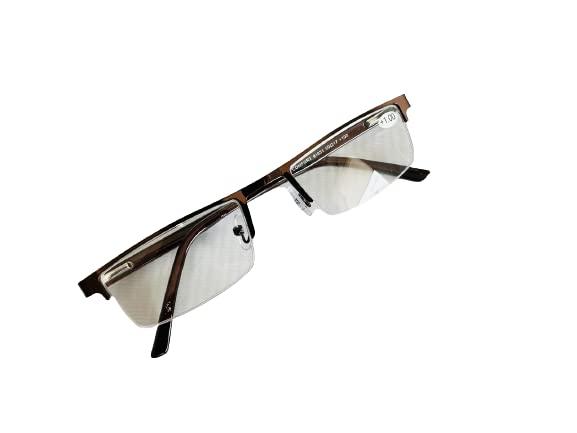 SAIYED CHASMA GHAR Blue Ray Cut Reading Glasses Without Coating Blue Cut Anti Reflection For Mobile & Computer Glasses UV Protection Glasses Dark Grey Frame Specs For Unisex By SAIYED CHASMA GHAR (Power +1.00)