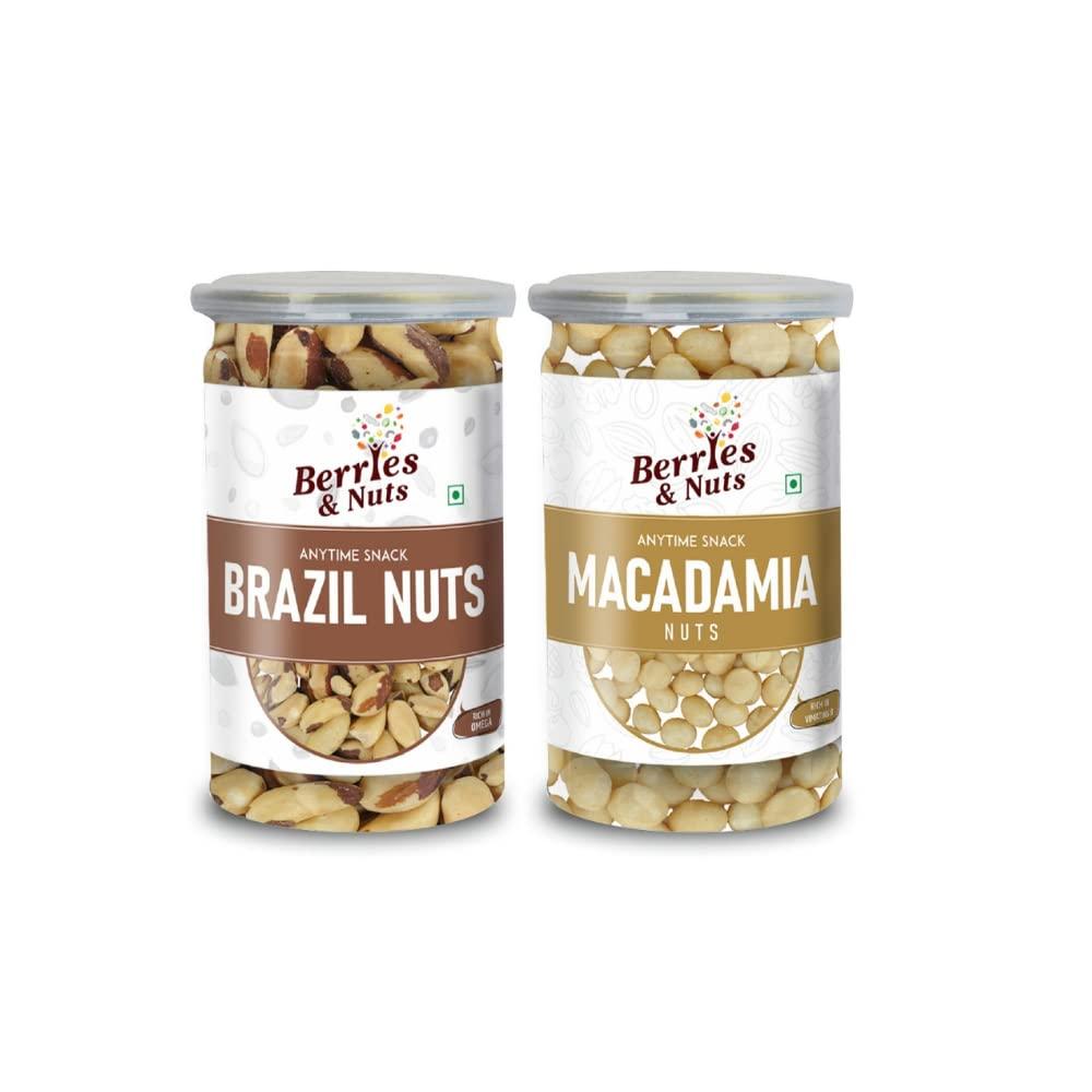 Berries And Nuts Berries And Nuts Premium Jumbo Brazil Nuts & Macadamia Nuts Combo | Brazil Nuts 200 Grams & Macadamia Nuts 170 Grams