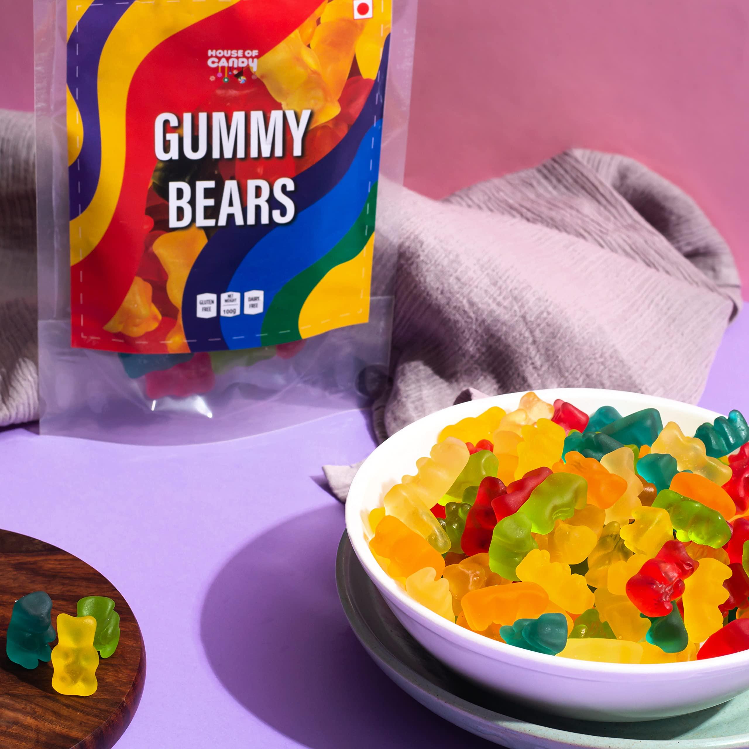 House of Candy House of Candy Gummy Bear Animal Shaped Candy w/Gummy Coating, Jelly Candy - 100gm (Pack of 2)