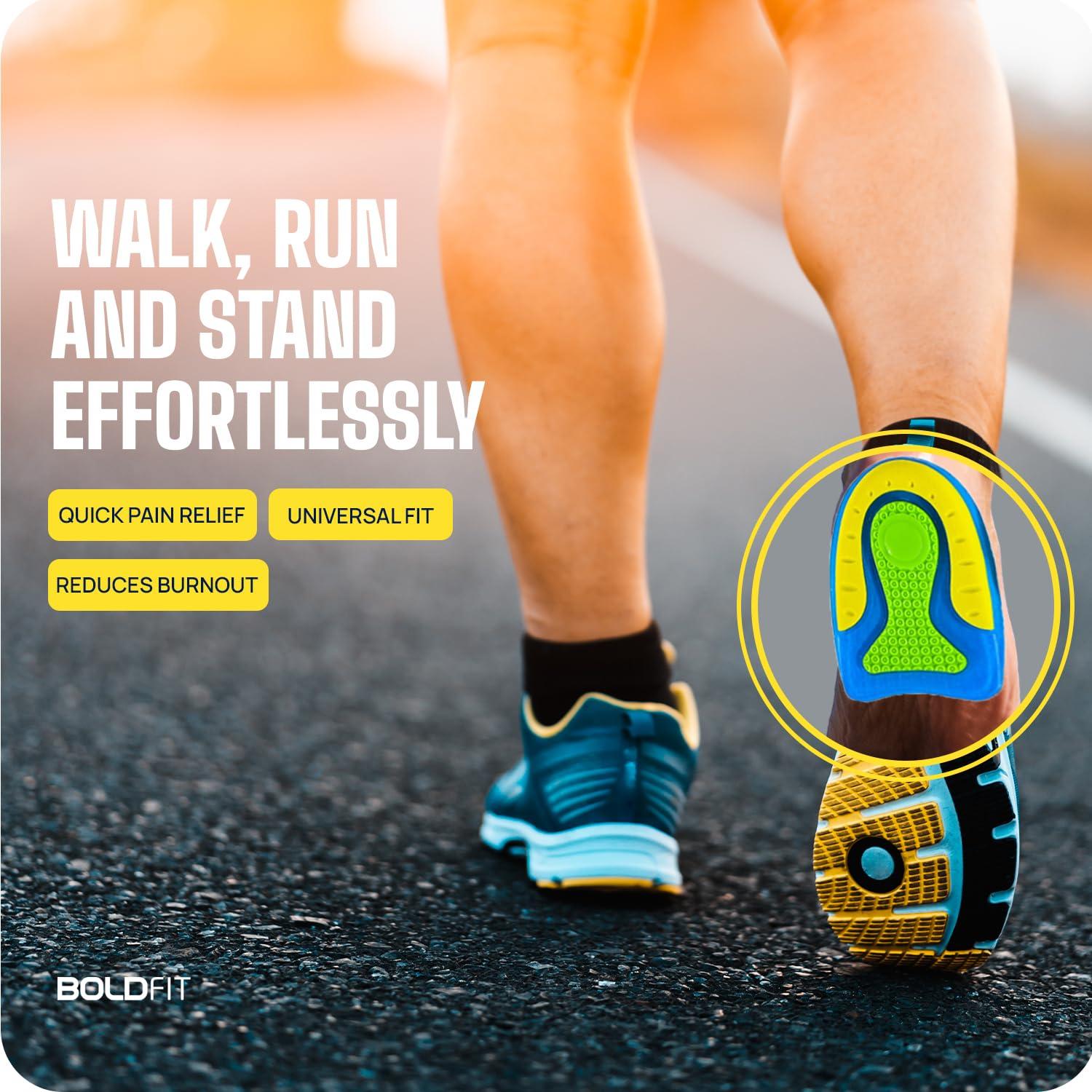 Boldfit Boldfit Heel Pad For Heel Pain For Women & Men insole for shoes men Heel Pads For Women shoes Heel Pads For Shoes insole for shoes women Heel Pads For Men Orthopedic Heel Pads for Pain UK 8-12- Blue