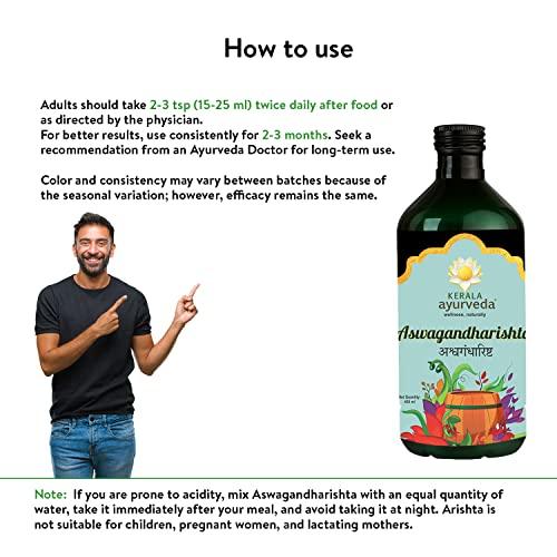 KERALA ayurveda Kerala Ayurveda Aswagandharishta Stamina Booster for Men & Women - 450 ml | Organic Herbal Energy & Performance Supplement | Reduces Stress and Anxiety | Improves Over-All Health with Ashwagandha