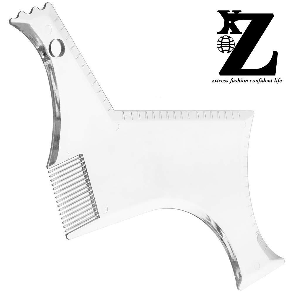ZXTRESS Beard Shaping Styling and haircut tools for men - Perfect for Hairline Line-up, Edging - Stencil/Template for Trimming, Mustache, Goatee, Neckline, Great Gift