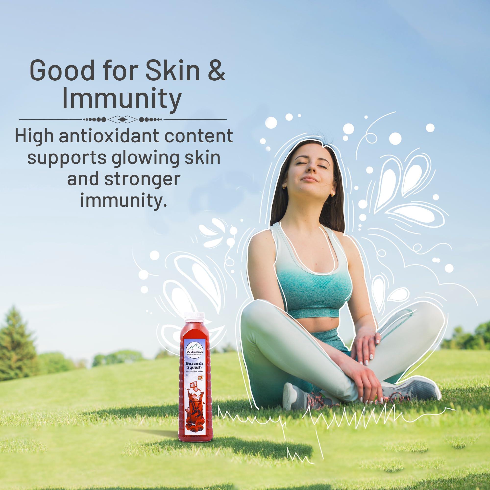 The Himalayan The Himalayan Buransh (Rhododendron) Squash Sugar Free | Red Flower Juice| No Added Color | Immunity Booster Drink