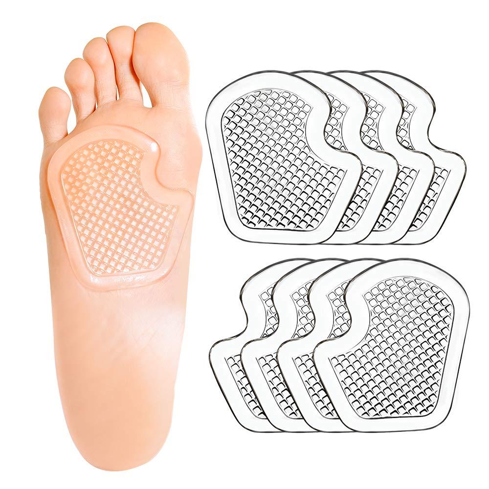 Kimihome Kimihome Dancer Pads 8 Count Gel Cushions, Ball of Foot Cushion Protect and Relieve Metatarsal, Sesamoid, Ball of Foot Pain - 4 Pairs