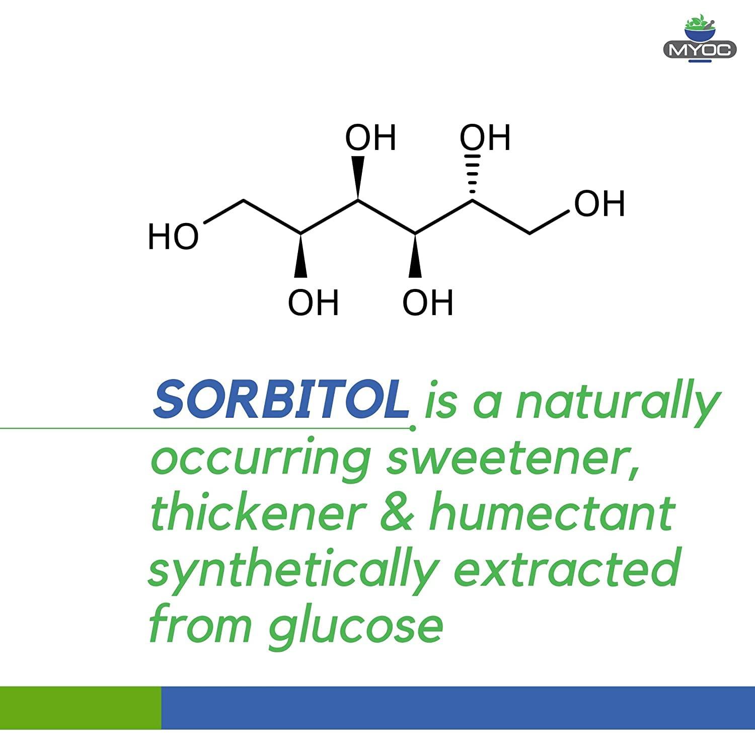 MYOC MYOC Sorbitol liquid cosmetic grade raw material for Soap Making, Thickener, Liquid Sweetener, Sorbitol Liquid for Skincare products - 550 ML