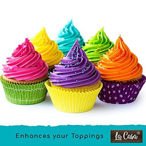 La Casa La Casa Metallic Gel Food Color - Combo Pack of 6 | Concentrated, Vegan & Gluten Free | For Icing, Fondant, Slime & Baking | 40mlx6 |