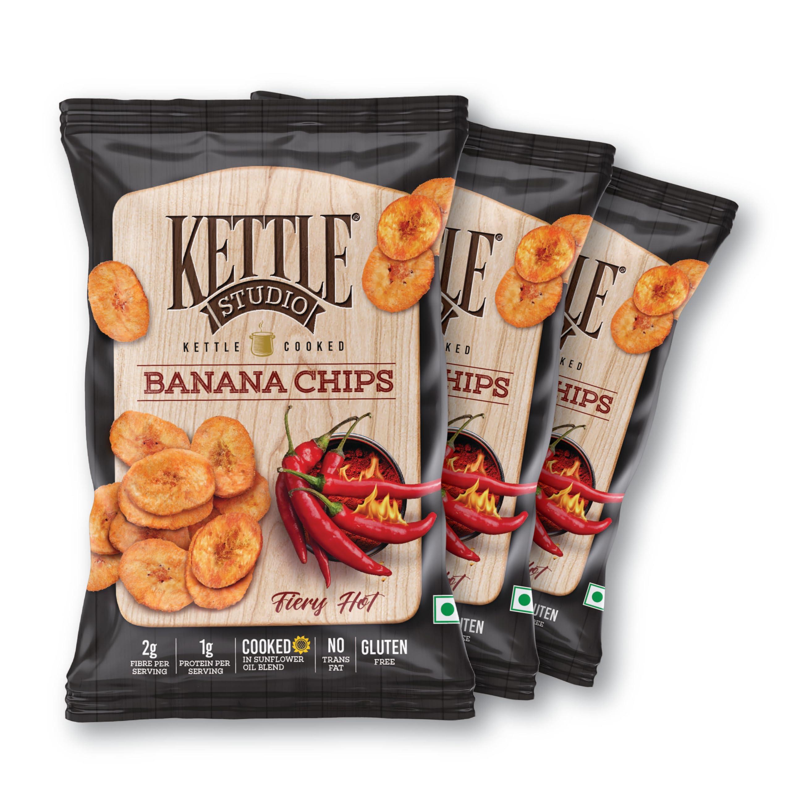 Kettle Studio Kettle Studio | Banana Chips Fiery Hot 125g | Pack of 3