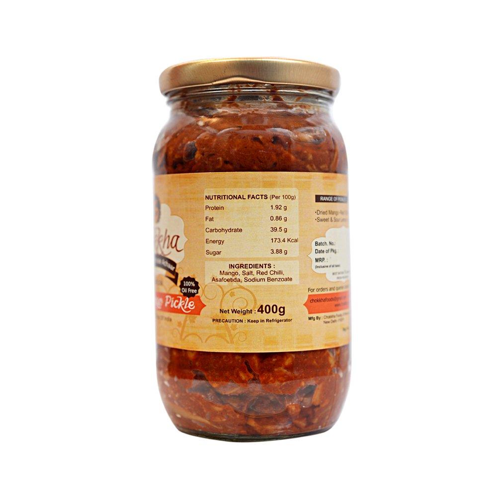Chokkha Chokkha Traditional Homemeade Hing Mango Pickle (Hing Aam) | No colour Added | Vegan | 100% Oil-Free | Combo of 2| 200 Gm Each