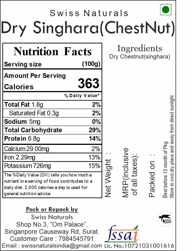 Swiss Naturals Swiss Naturals Dried Chestnut/Dry Singhara/Singhada, 250g