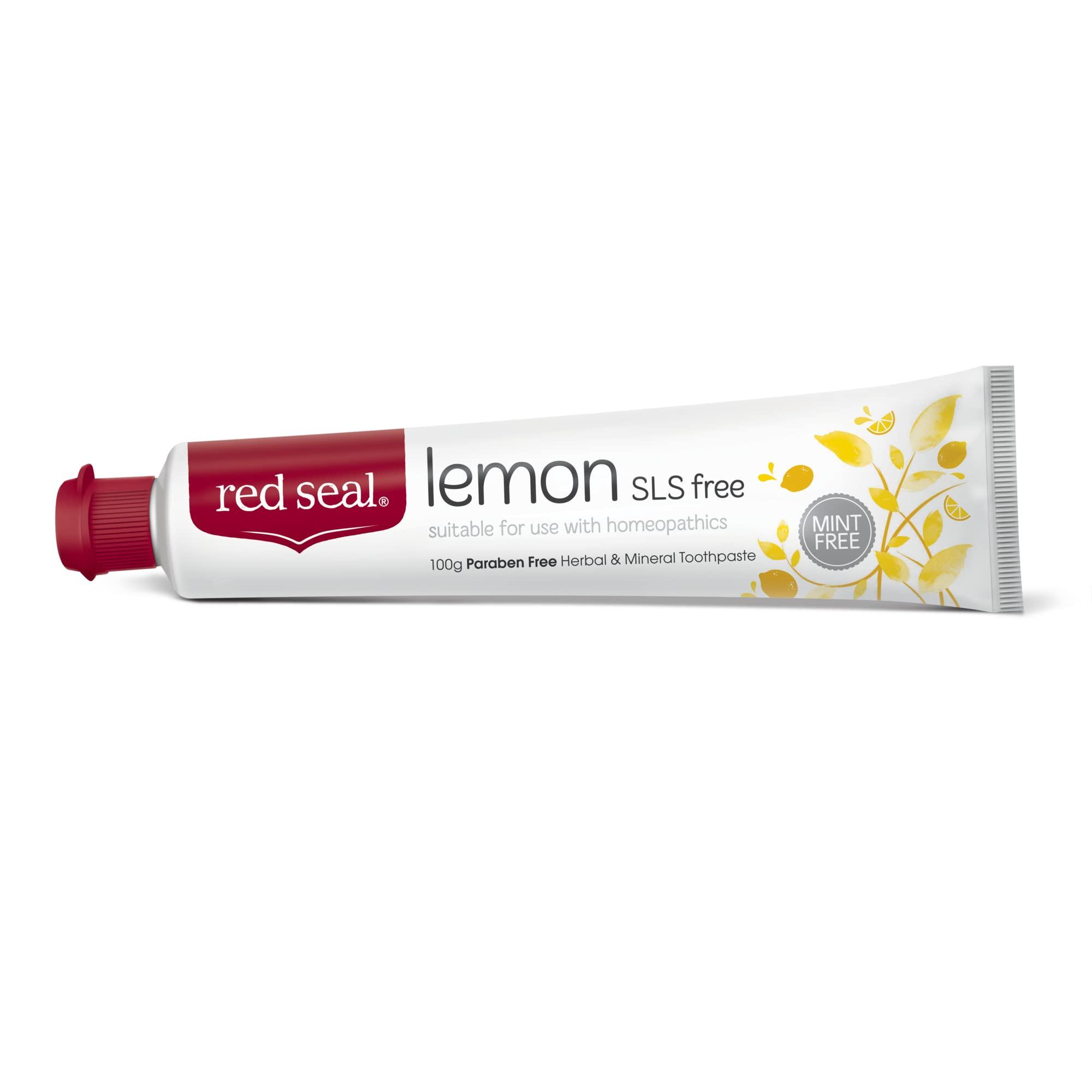 Red Seal Red Seal Lemon Toothpaste Fluoride Free, No SLS, Fresh Citrus Flavor Refreshing Natural Lemon Flavored Toothpaste, No Mint Flavor 100g