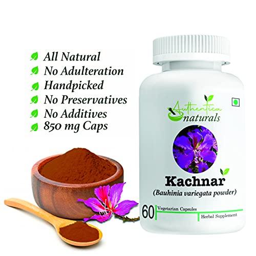 Authentica naturals Authentica naturals Kachnar Capsules | Bauhinia variegata | Reduces Thyroid Issues | Removes Mouth Ulcers & Bad Breath | Improves Liver Functioning | 850 mg (60 Vegetarian Capsules)