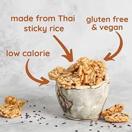 natch Natch Thai Sticky Rice Chips, Gluten Free, Vegan, Party Family Pack, All Natural Crunchy Crackers (Wasabi) 100 Gm