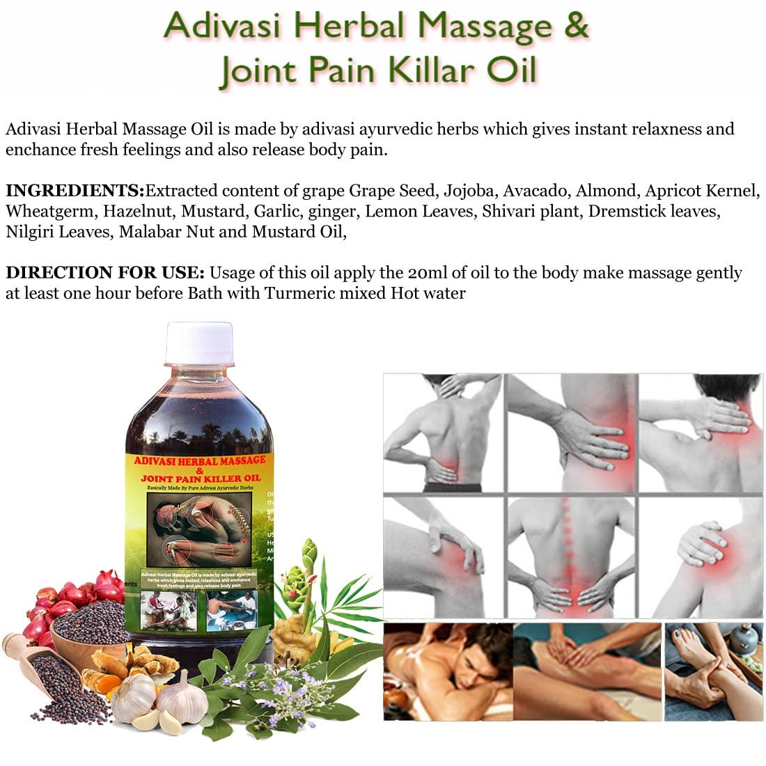 VANVEDA HERBALS Adivasi Ayurvedic Herbal Pain Relief Oil For Joints, Muscle Twist | Full Body Relaxation Massage | 250ml (Pack of 1) | Made With Natural Process Traditional Formulation, No Chemicals Added