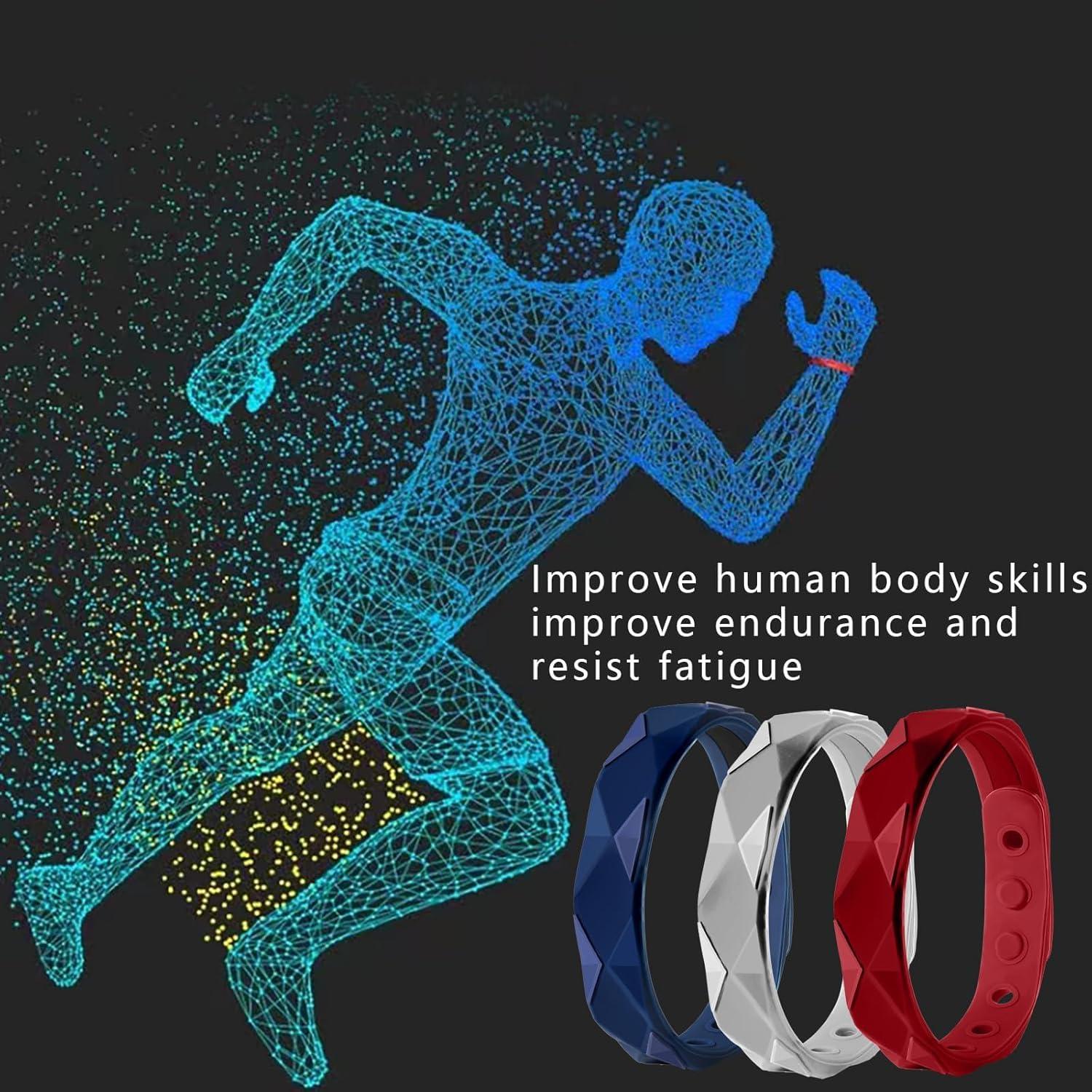 Generic James Negative Ion Bracelets Wristband, Negative Ion Anti-Static Sports Bracelet, Negative Ion Silica Gel Balance Energy Sports Bracelet Magnetic Bracelet 3pcs (Purple)