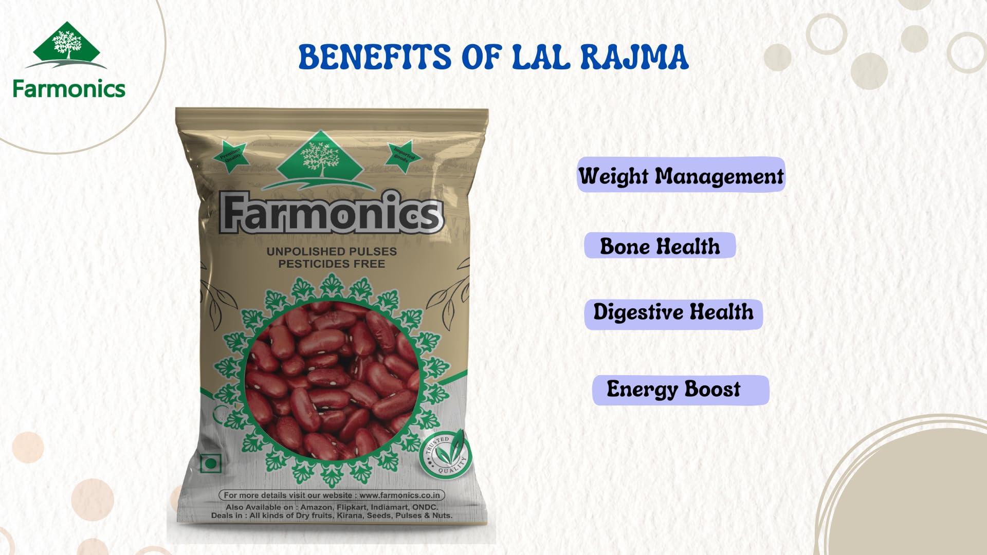 Farmonics Red Rajma (Red Kidney Beans) 1kg | Gluten Free and Unpolished | Kashmiri Rajma | Healthy Rajma
