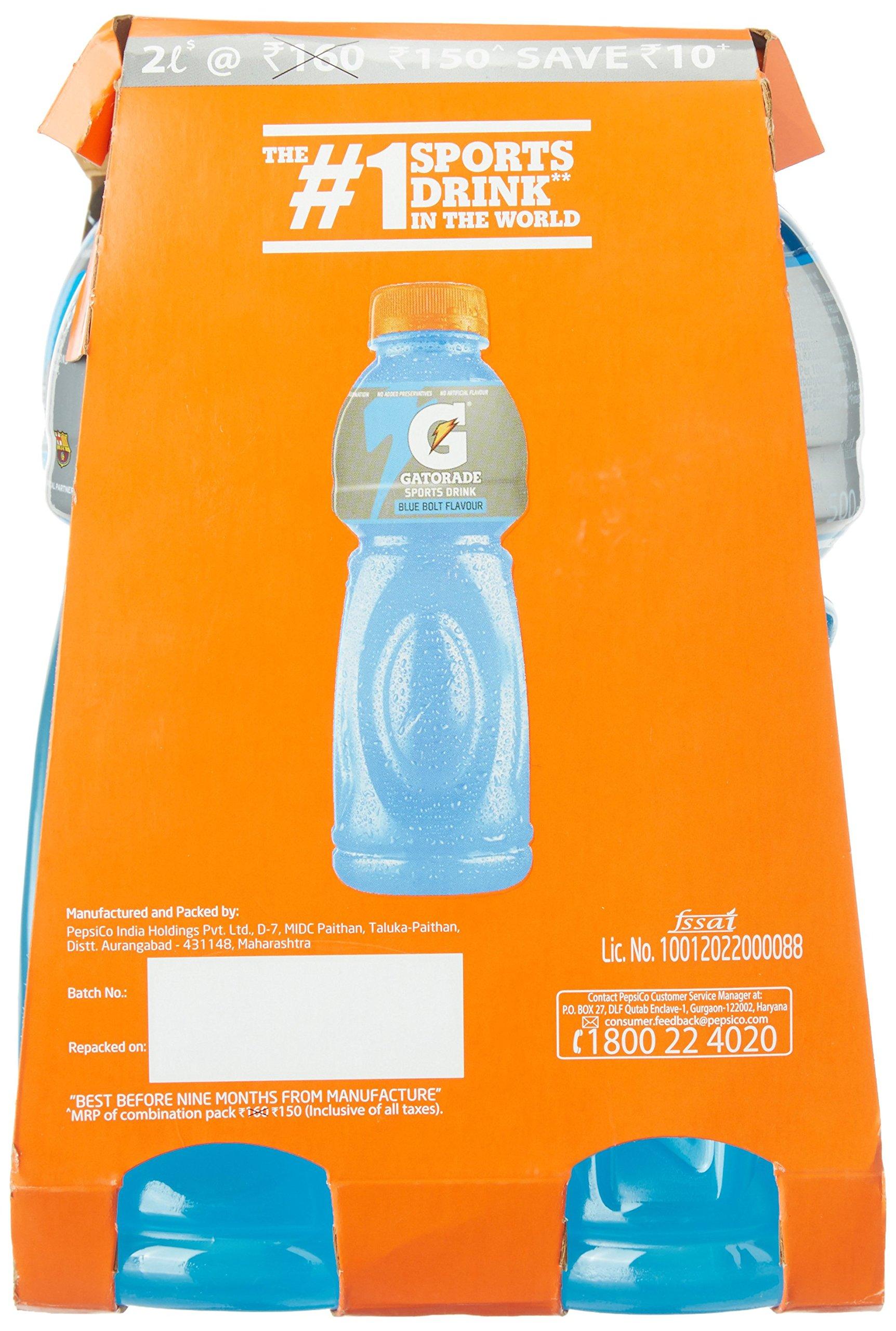 Gatorade Gatorade Ready to Drink, Multi-Pack, Blue Bolt Flavor 2L (4*500ML Bottles)