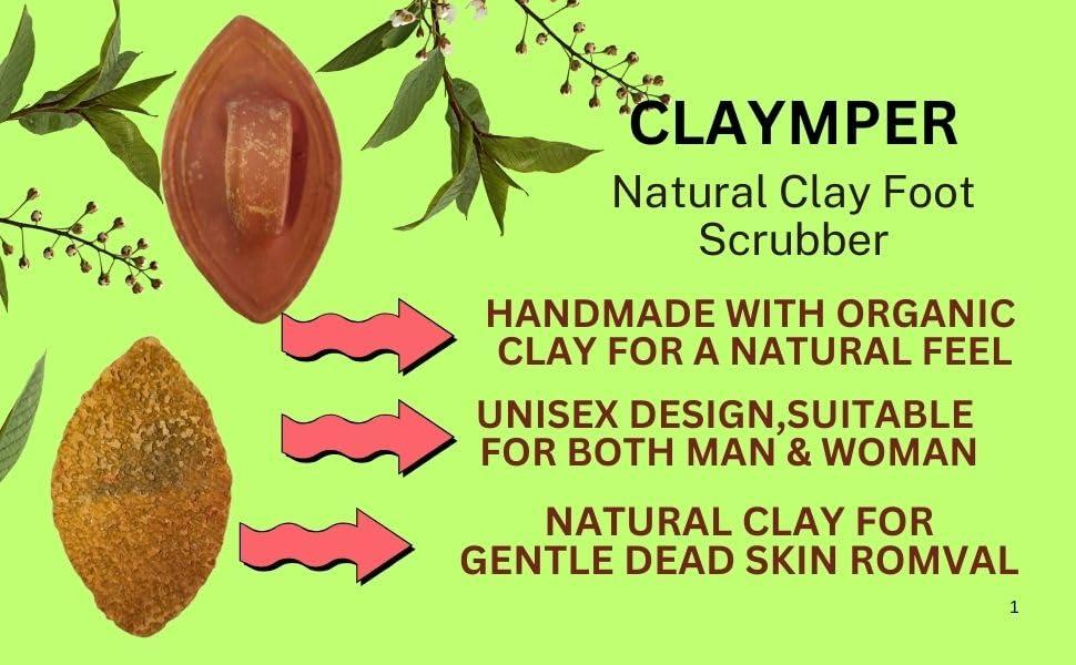 Clay Clash Natural Pumice Stone Foot Scrubber | Handmade Organic Clay | Eco-Friendly | Dead Skin Remover | Women Men Unisex | Pack of 4