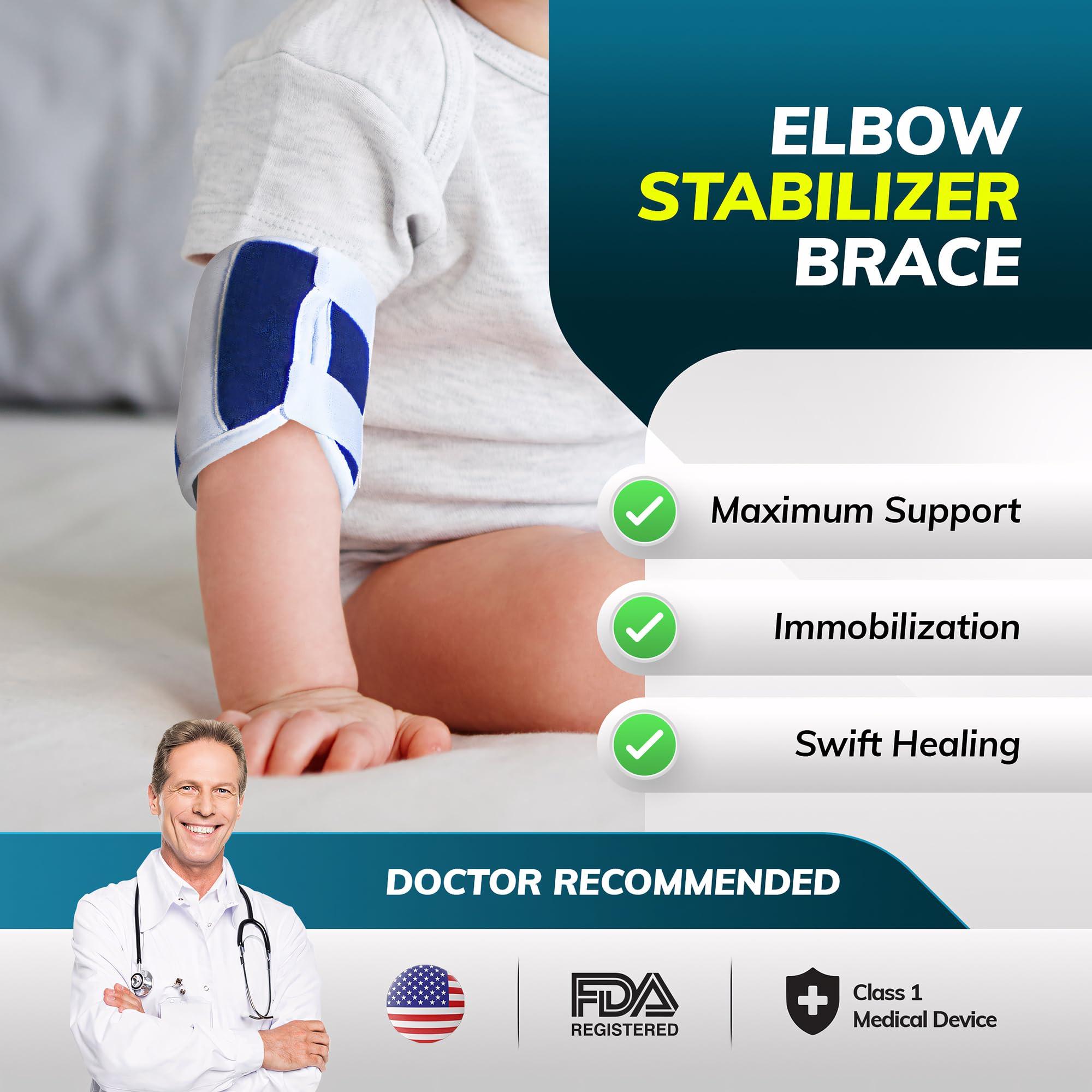 BraceAbility Pediatric Elbow Immobilizer Splint & Arm Restraint for Toddlers / Children-S