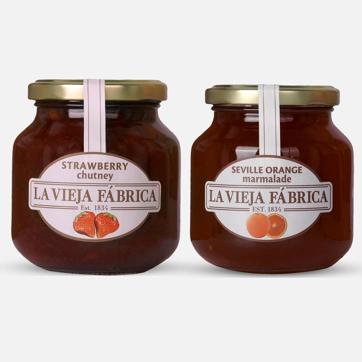 La Vieja Fabrica La Vieja Fabrica Jam Combo Pack of Strawberry jam 350g and Orange jam 365g