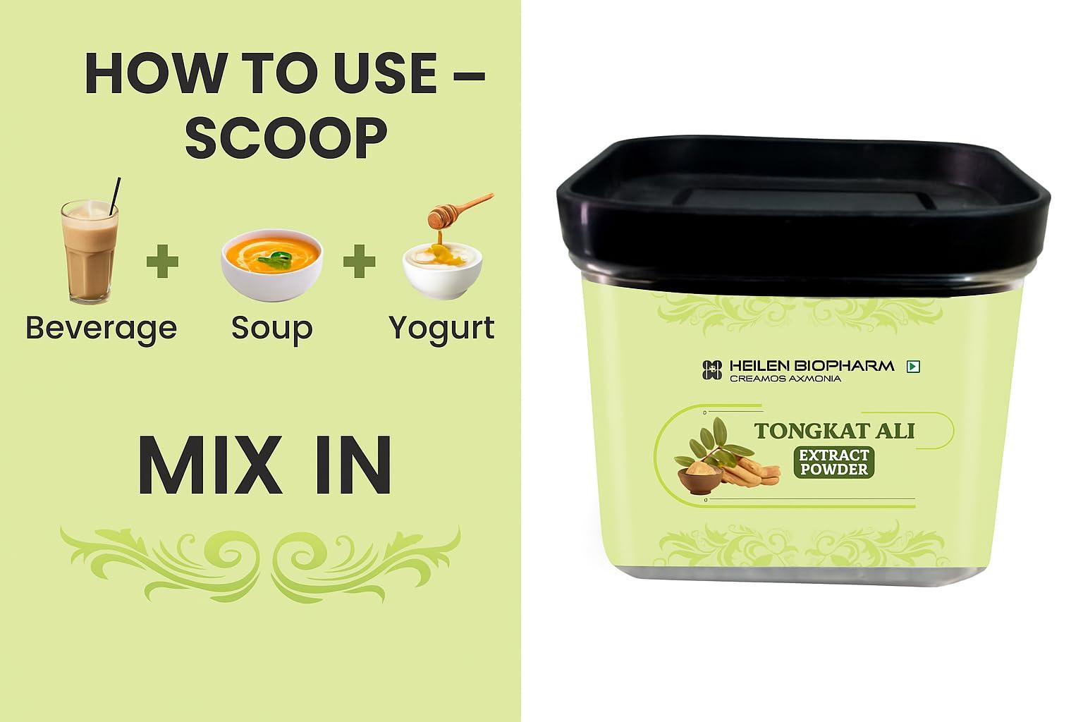 HEILEN BIOPHARM Heilen Biopharm Long Jack Tongkat Ali Root Extract Powder 100:1 TestoPump with 5% Active Eurycomanone For Stamina & Energy Boost - 50 g