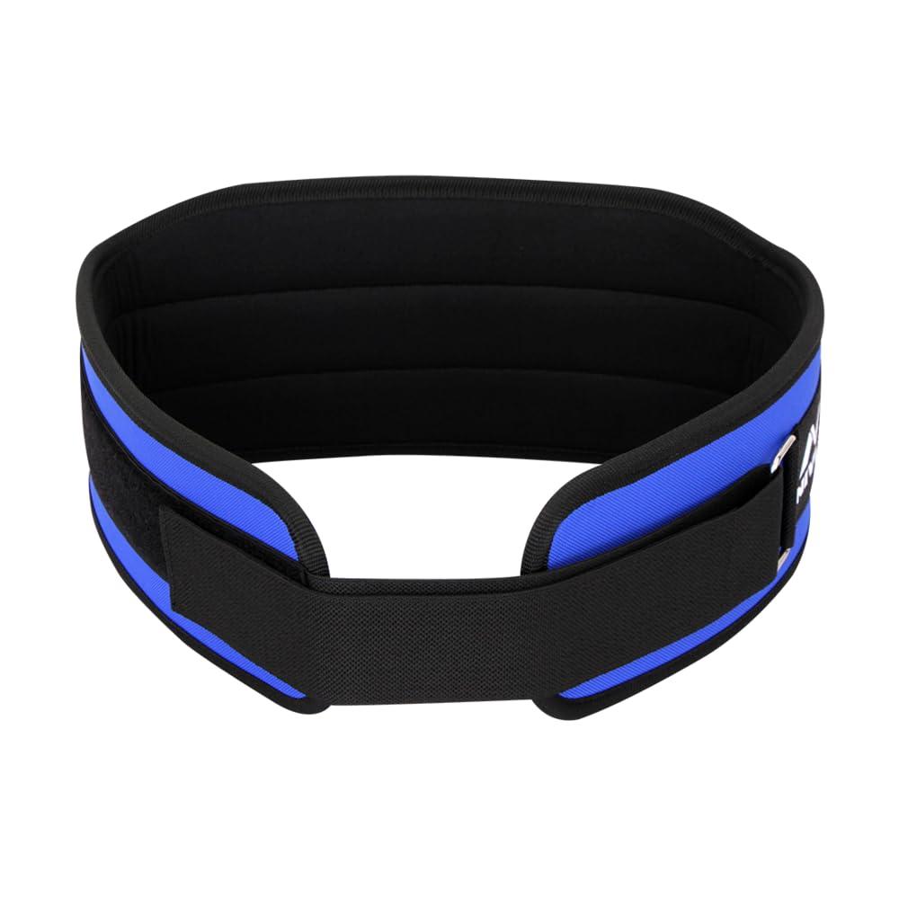 Nivia Nivia Weightlifting Gym Belt for Back Support (Blue, Size 30\") & Nivia Weight Lifting Wrist Support, Pack of 2 (Black) Free Size