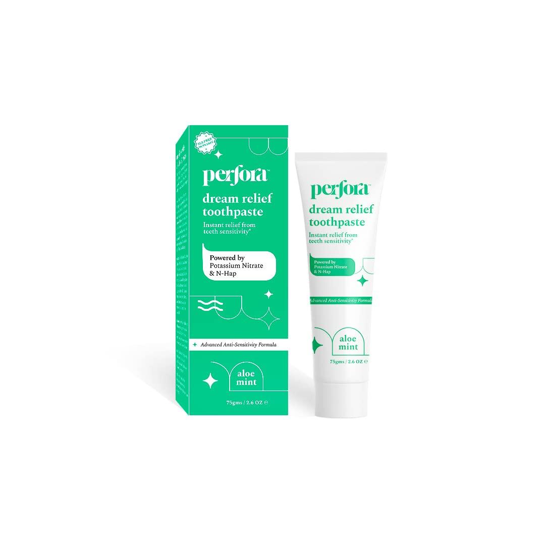 Perfora Perfora Dream Sensitive Toothpaste - 75 grams (Pack of 3) | Instant Sensitivity Relief for Kids & Adults | SLS Free & No Artificial Sweeteners | Made Safe Certified | Vegan Friendly Gel Toothpaste