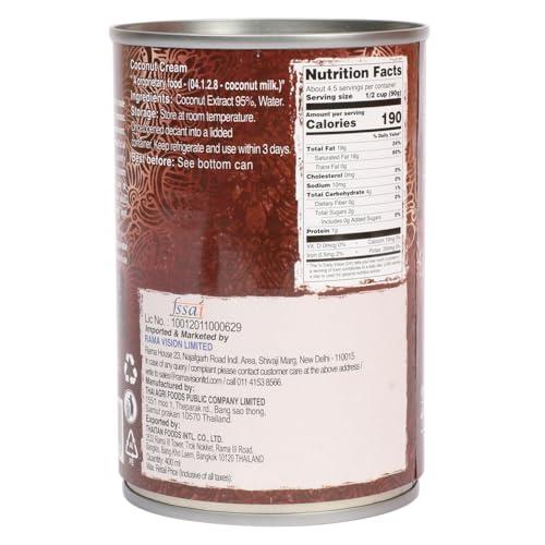 Real THAI Original Thai Cuisine Real Thai Coconut Cream, 400ml (Pack of 1)