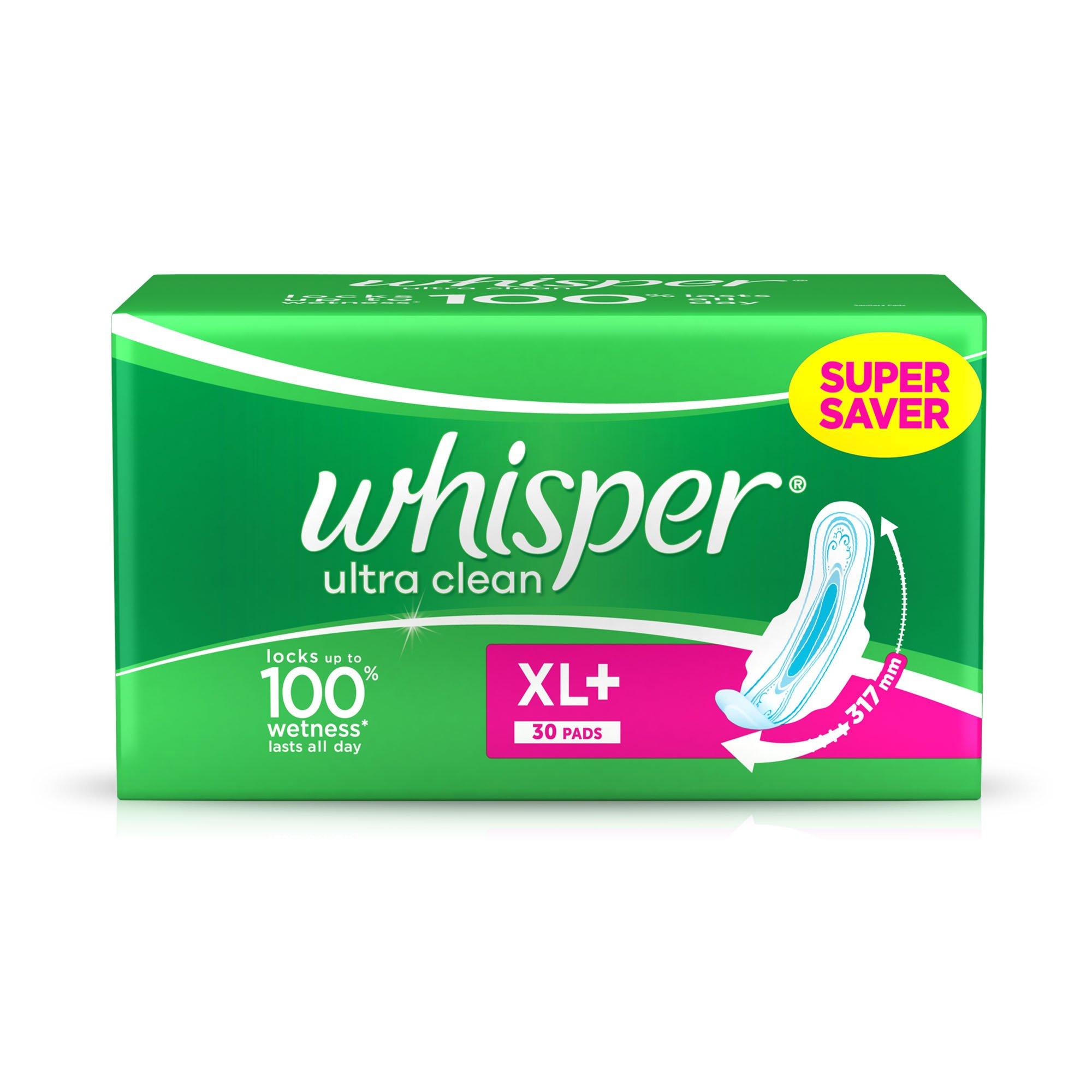 Whisper Whisper 2 Ultra Clean and 1 Ultra Soft Pads Sanitary Pad Sanitary Pad (Pack of 3)